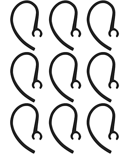 Headset Ear Loops for Wireless Headset 6mm Small Clamp Holder Clips, Replacement Ear Hooks Earpiece Accessories, Black, 9 Pack