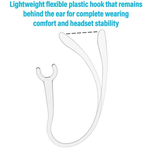 Flexible Ear Hooks for Wireless Headset 6mm Small Clamp Holder Clips, Replacement Ear Loops Earpiece Accessories, Clear, 9 Pack