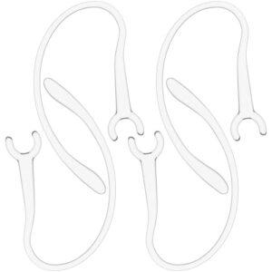 ear hooks for wireless headset 6mm small clamp holder clips, replacement ear loops earpiece accessories, clear, 4 pack