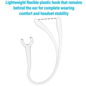 Ear Hooks for Wireless Headset 6mm Small Clamp Holder Clips, Replacement Ear Loops Earpiece Accessories, Clear, 4 Pack