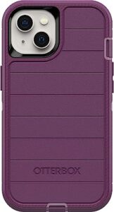 otterbox defender series rugged case for iphone 13 mini & iphone 12 mini (mini only) case only - non-retail packaging - happy purple - with microbial defense