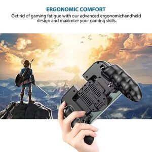Vicue Mobile Phone Gamepad 4-IN-1 MULTITASK CONTROLLER with Cooling Fan/Phone Holder for Games PUBG/Fortnite/Call of Duty Compatible with 4.7”-6.5” iOS Android Phones