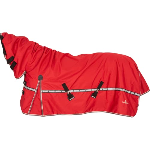 Classic Equine 5K Cross Trainer Winter Blanket with Hood, Chili Pepper, Medium