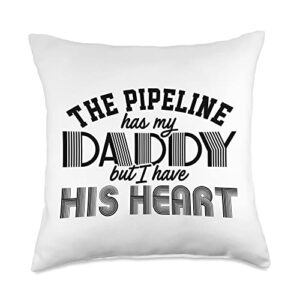 pipeliners & welders official child family dad daddy papa pipeline daughter cute throw pillow, 18x18, multicolor