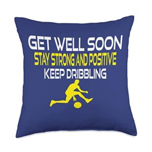 designsbykelley best wishes fast recovery gifts get well soon basketball gifts boys girls teens athletes throw pillow, 18x18, multicolor