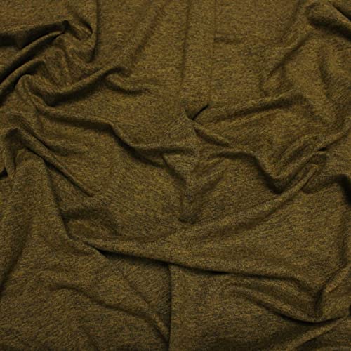 Texco Inc DTY Double Sided Brushed Stretch Fabric-2 Yards, Mustard Chambray