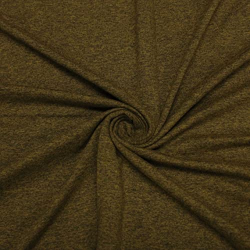 Texco Inc DTY Double Sided Brushed Stretch Fabric-2 Yards, Mustard Chambray