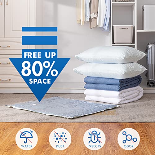 TAILI 8 Pack Vacuum Storage Bags for Comforter and Blankets, Jumbo Vacuum Seal Bags for Bedding 40x31 Inch, Space Saver Bags for Clothes, Pillows, Saving More Closet Space