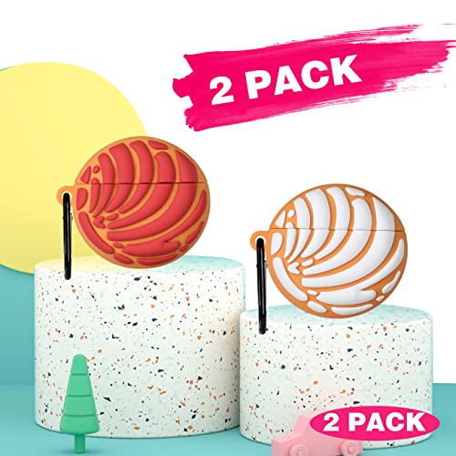 2 Pack Gkv for Airpods 3 Case for Airpod 3 (2021) Cover Unique Funny Fun Cute 3D Food Design Air Pods 3rd Generation Silicone Shell Cases for Girls Teen Boys Kids White+Red Bread