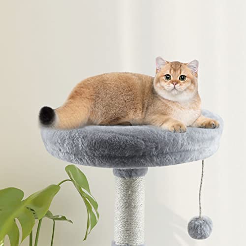 MIAO PAW 11Grey Cute Cat Tree Tower for Indoor Cats - Condo with Sisal Scratching Posts，Jump Platform Cat Furniture Activity Center Play House Bed