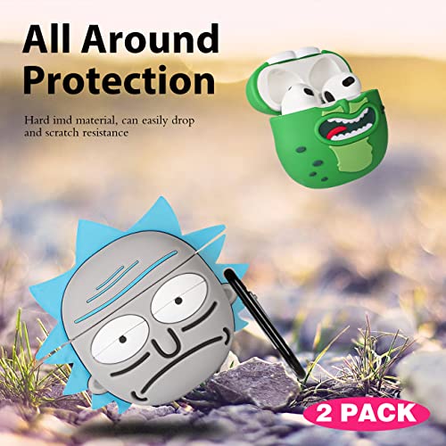 2 Pack Gkv for Airpods 3 Case for Airpod 3 (2021) Cover Unique Funny Fun Kawaii Cute 3D Cartoon Design Air Pods 3rd Generation Silicone Cases for Girls Teen Boys Kids Cucumber+Gray Rk