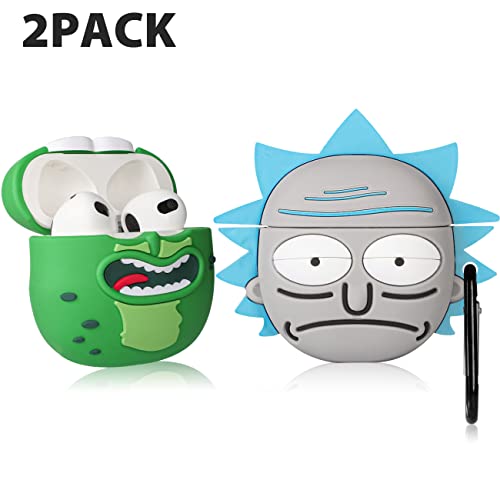 2 Pack Gkv for Airpods 3 Case for Airpod 3 (2021) Cover Unique Funny Fun Kawaii Cute 3D Cartoon Design Air Pods 3rd Generation Silicone Cases for Girls Teen Boys Kids Cucumber+Gray Rk