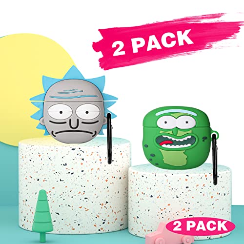 2 Pack Gkv for Airpods 3 Case for Airpod 3 (2021) Cover Unique Funny Fun Kawaii Cute 3D Cartoon Design Air Pods 3rd Generation Silicone Cases for Girls Teen Boys Kids Cucumber+Gray Rk