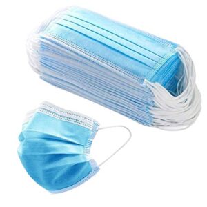 kids disposable face mask 3-ply protective children mouth cover (50 pack) blue