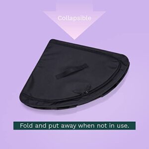 Foldable Clothes Storage Bag Organizer Corner Pop Up Bins Strong Handle Quality Fabric for Collapsible Closet Boxes 2 Pack (Large, Black)