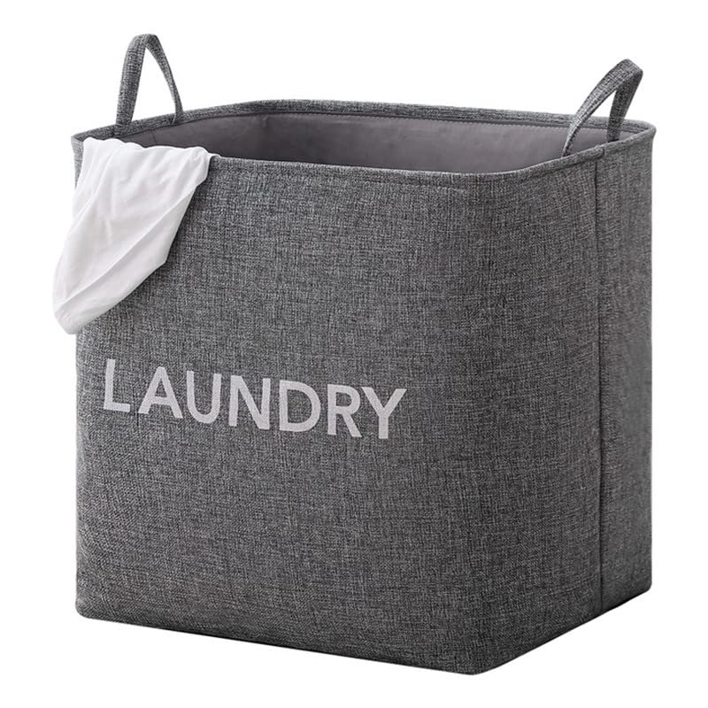 Laundry basket Household folding laundry basket clothing quilt storage basket bedside clothes bathroom laundry bag, Grey, 50*40*50 cm, BY-81