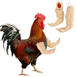 fuamey muscle chicken arms toys for chickens to wear, funny costume fist fighting arms toy for pet prank themed party, artificial arms costume cosplay for chickens rooster hens