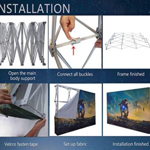 JUST 4 SIGNS Portable Backdrop Booth Frame 8'x10' Pop Up Display Stand Aluminum Tension Fabric Trade Show Exhibit Display Booth Frame Stand Banner Show Frame (Stand ONLY) (Frame 8'x10')