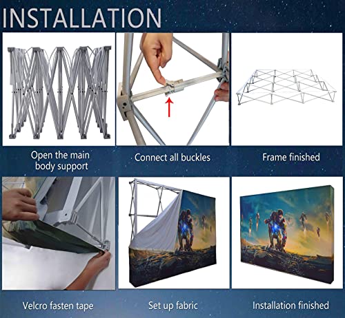 JUST 4 SIGNS Portable Backdrop Booth Frame 8'x10' Pop Up Display Stand Aluminum Tension Fabric Trade Show Exhibit Display Booth Frame Stand Banner Show Frame (Stand ONLY) (Frame 8'x10')