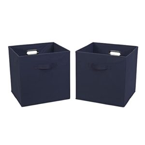 Household Essentials, Navy 2 Pack Open Storage Bins with Dual Handles, 13 x 12 x 13