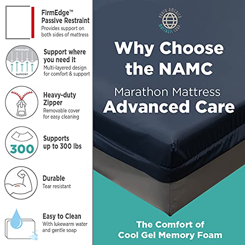 Marathon by NAMC Advanced Care 82" X 36" X 6" Hospital Bed Memory Foam Mattress