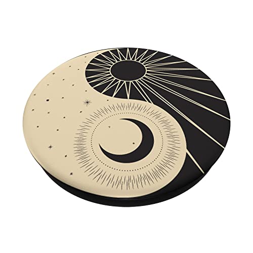 Yin Yang Moon & Sun - Day & Night Black PopSockets Swappable PopGrip