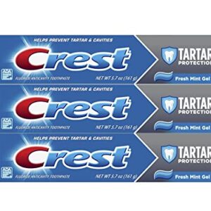 Crest Tartar Protection Toothpaste Gel, Fresh Mint, 5.7 Oz (Pack of 3)