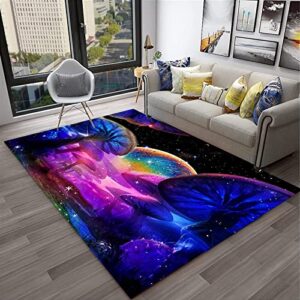 lggqqw colorful neon galaxy space planet mushroom area rug aesthetic for living room bedroom home decor