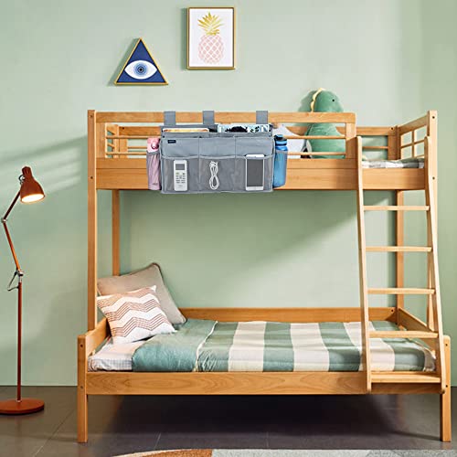 Zafit Bedside Caddy, 10 Pockets Hanging Bed Organizer for Hospital Beds, College Dorm Rooms or Baby Bed (Grey)