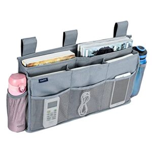 Zafit Bedside Caddy, 10 Pockets Hanging Bed Organizer for Hospital Beds, College Dorm Rooms or Baby Bed (Grey)