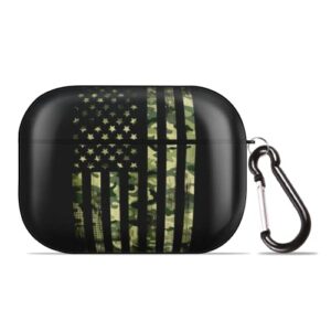 Camo Flag Camouflage for AirPods Case Cover for AirPods Pro, Wireless/Wired Charging Protective AirPods Pro Case with Keychain, Black