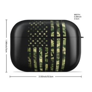 Camo Flag Camouflage for AirPods Case Cover for AirPods Pro, Wireless/Wired Charging Protective AirPods Pro Case with Keychain, Black
