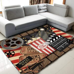 movie night home theater film art rugs non-slip home decoration for bedroom living playing room kitchen