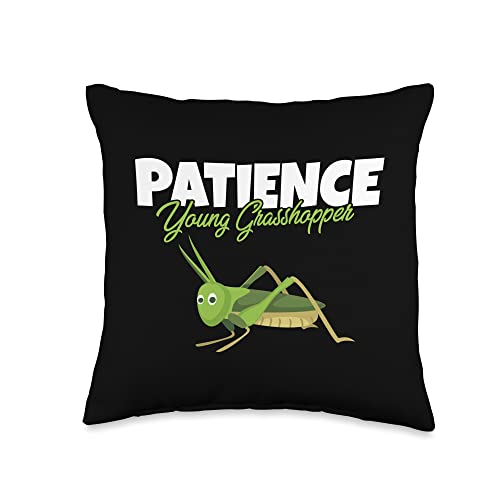 Insect Lover Gifts & Young Grasshopper Gifts Species I Leaf Insect I Young Grasshopper I Patience Throw Pillow, 16x16, Multicolor