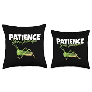 Insect Lover Gifts & Young Grasshopper Gifts Species I Leaf Insect I Young Grasshopper I Patience Throw Pillow, 16x16, Multicolor