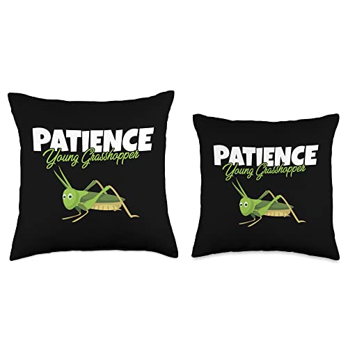 Insect Lover Gifts & Young Grasshopper Gifts Species I Leaf Insect I Young Grasshopper I Patience Throw Pillow, 16x16, Multicolor