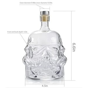 CLKAISHI Whiskey Decanter Glass Bottle Decanter with Lead-free Wine Stopper The Decanter is Fit for Whisky Bourbon Brandy Juice, etc and Can Also be Used as a Handicraft Display, 6.7*4.5*4.3, JP01