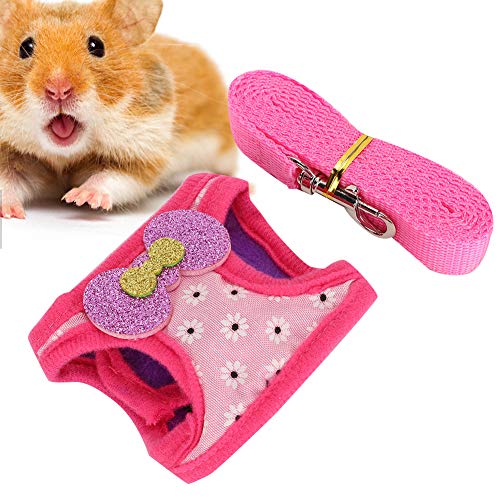 Entatial Traction Vest Rabbit Walking, Comfortable Chest Strap Animal Leash Harness Set Pet Leash, Hamster Guinea Pig for Rabbit(L)