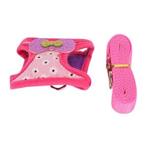 Entatial Traction Vest Rabbit Walking, Comfortable Chest Strap Animal Leash Harness Set Pet Leash, Hamster Guinea Pig for Rabbit(L)