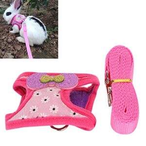 Entatial Traction Vest Rabbit Walking, Comfortable Chest Strap Animal Leash Harness Set Pet Leash, Hamster Guinea Pig for Rabbit(L)