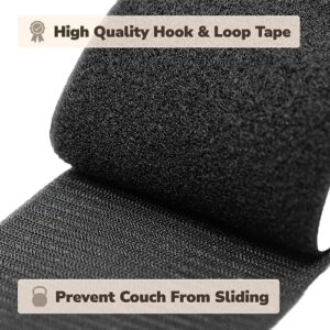 ECOHomes Couch Cushion Grip Tape Keep Couch Cushions from Sliding - Non Slip Cushion Pads, 4.4” x 10 FT Heavy Duty Strips with Adhesive for Fabric, Outdoor Patio Cushions, Hook and Loop Anti Slip