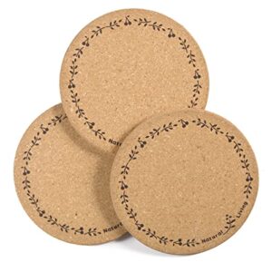 Round Cork Trivet Hot Pads for Kitchen Cork Trivets for Hot Dishes, Pots, Pans, Baking Sheets Cork Trivet Hot Pads for Hot Plates for Table, Countertop, Kitchen