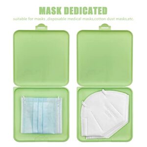 LYFJXX Mask Storage Case,4 Pack Portable Plastic Mask Storage Case, Reusable Mask Organizer to Protect and Store Disposable Masks Green