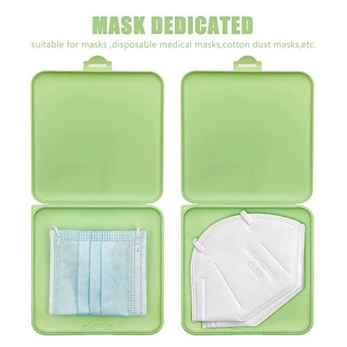 LYFJXX Mask Storage Case,4 Pack Portable Plastic Mask Storage Case, Reusable Mask Organizer to Protect and Store Disposable Masks Green