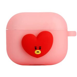 bt21 case compatible with apple airpods 3rd generation case, translucent gen jelly case with compatible with airpods 3 case, wireless charging [official merchandise] [7flavors] (tata)