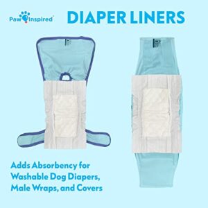 Paw Inspired Dog Diaper Liners | Inserts for Washable Covers, Female Dog Diapers, and Male Dog Belly Bands | Leakproof, Super Absorbent (30 Count)