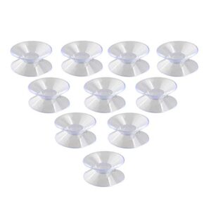 exceart 10pcs suction cup 30mm double sided suction cups dual sided sucker pads for glass plastic for bathroom living room kitchen (transparent)