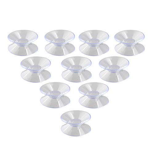 EXCEART 10Pcs Suction Cup 30mm Double Sided Suction Cups Dual Sided Sucker Pads for Glass Plastic for Bathroom Living Room Kitchen (Transparent)