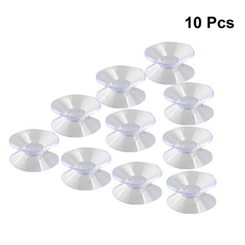 EXCEART 10Pcs Suction Cup 30mm Double Sided Suction Cups Dual Sided Sucker Pads for Glass Plastic for Bathroom Living Room Kitchen (Transparent)