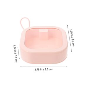 Cabilock Small Travel Jewelry Box Mini Jewelry Case Rings Storage Holder Travel Jewelry Organizer for Hair Ties Earrings Rings Pink (3.78x3.78x1.22 inch)